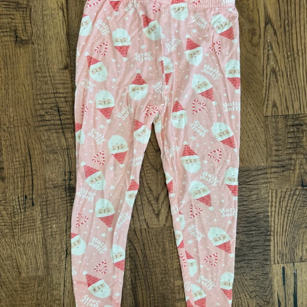 Tres Beau Et Belle Santa Pink Christmas Pajamas Bamboo Holly‎ Jolly Size 2T N